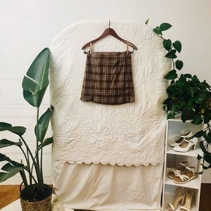 Gingham Brown Light Academia Skirt 🧸🤎